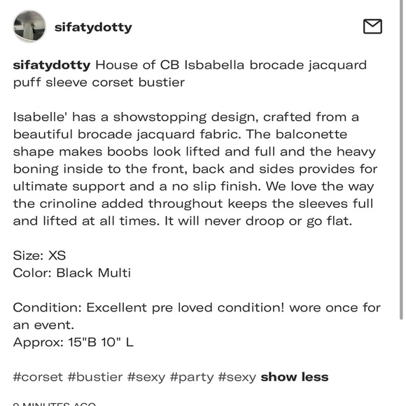 House of CB Isbabella brocade jacquard puff sleeve corset bustier - Picture 7 of 7